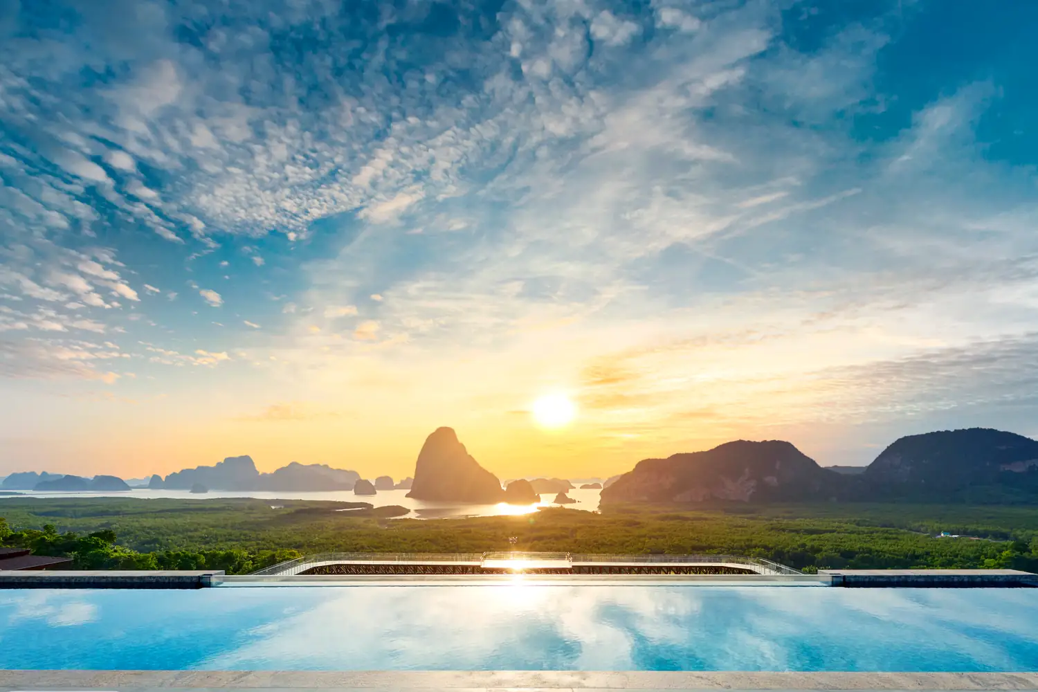Infinity pool above the bay