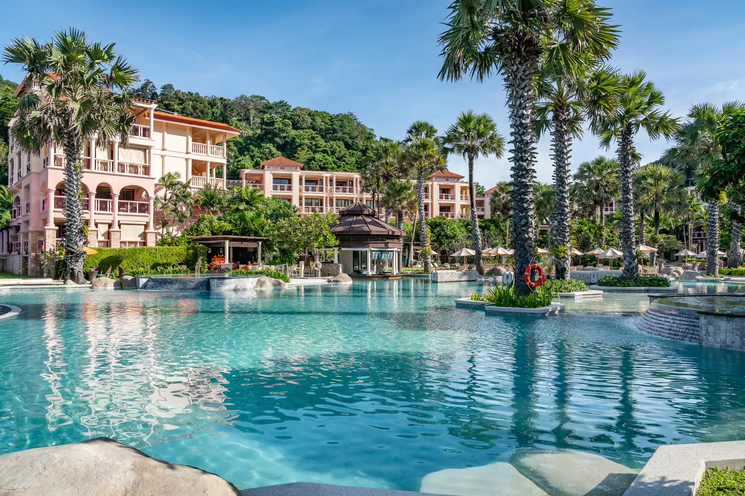 Water slide and lagoon pool