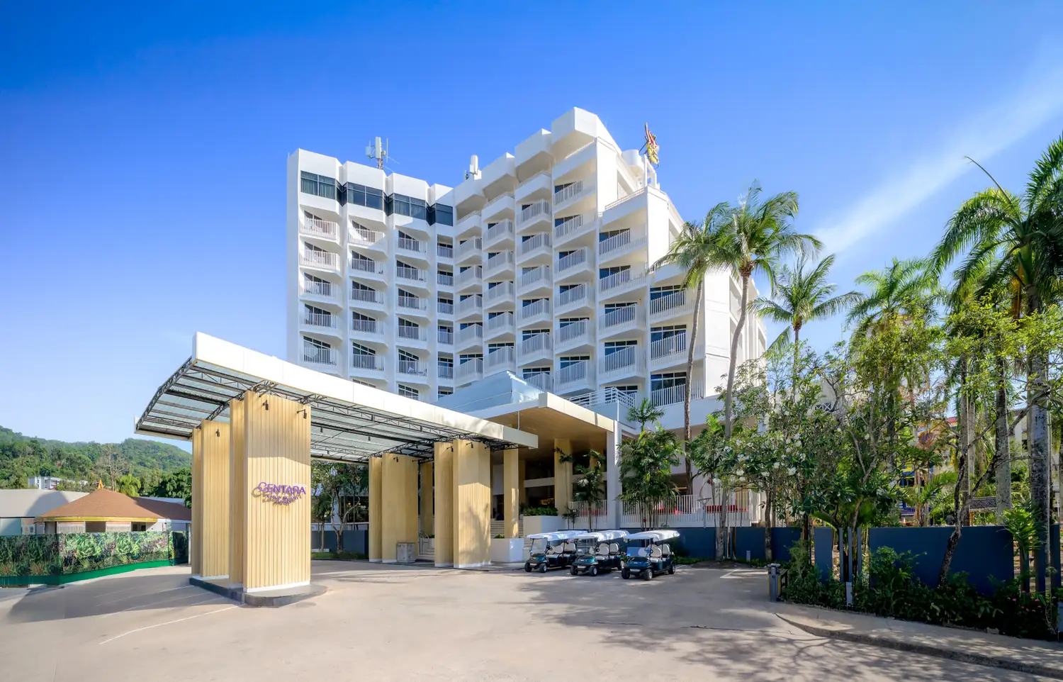 Resort building and gardens