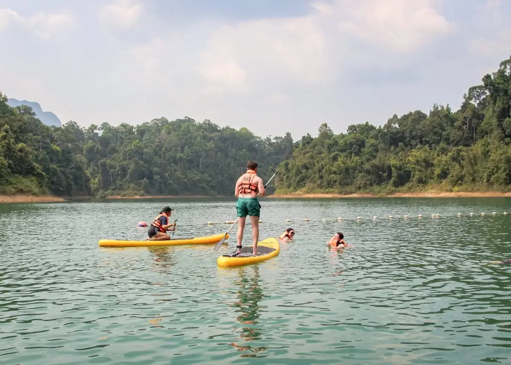 Paddleboarding on Cheow Lan Lake