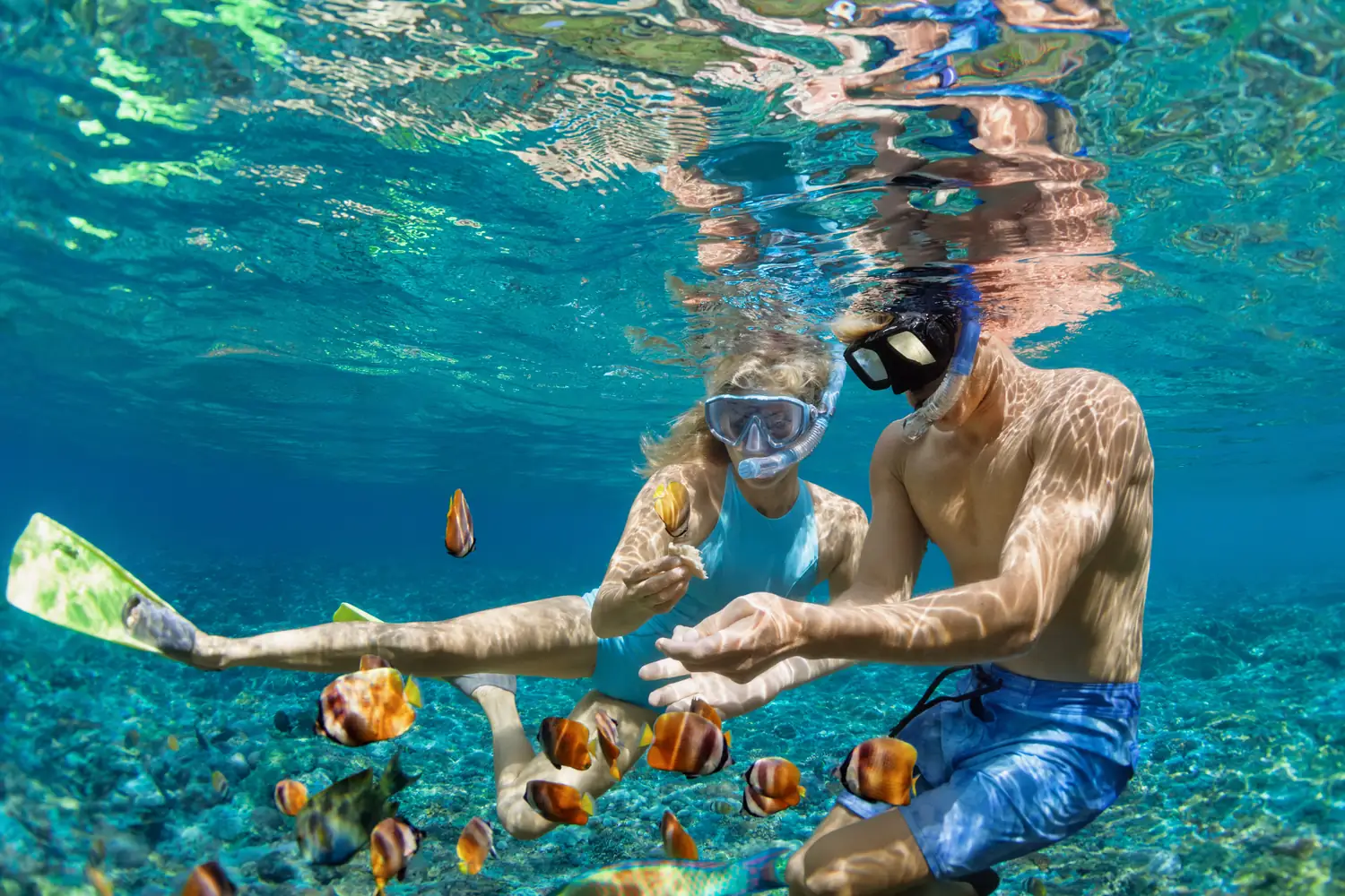 Couple in the resort pool