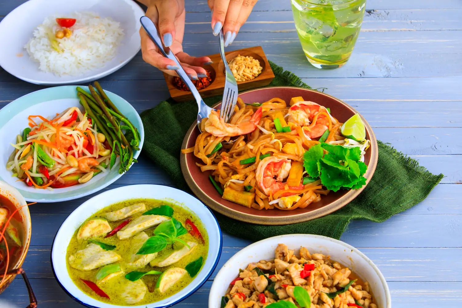 Thai dishes served at the resort