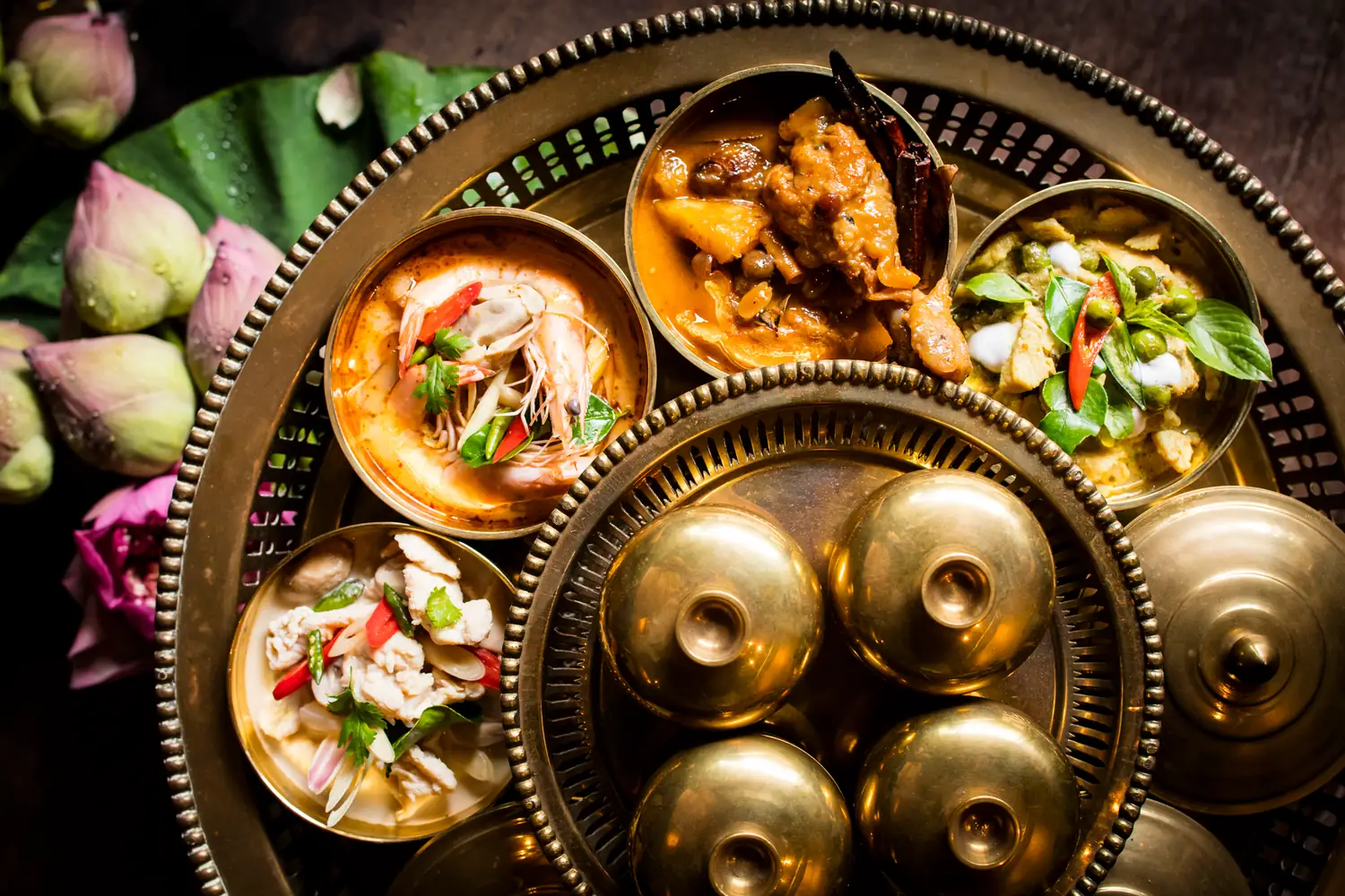 Thai dishes served at the hotel restaurant