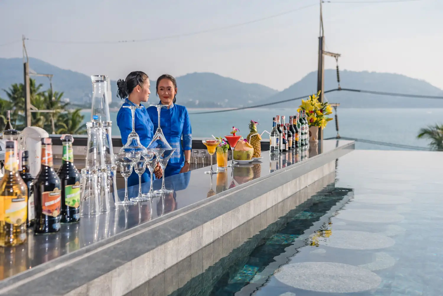 Guests relaxing at the bar