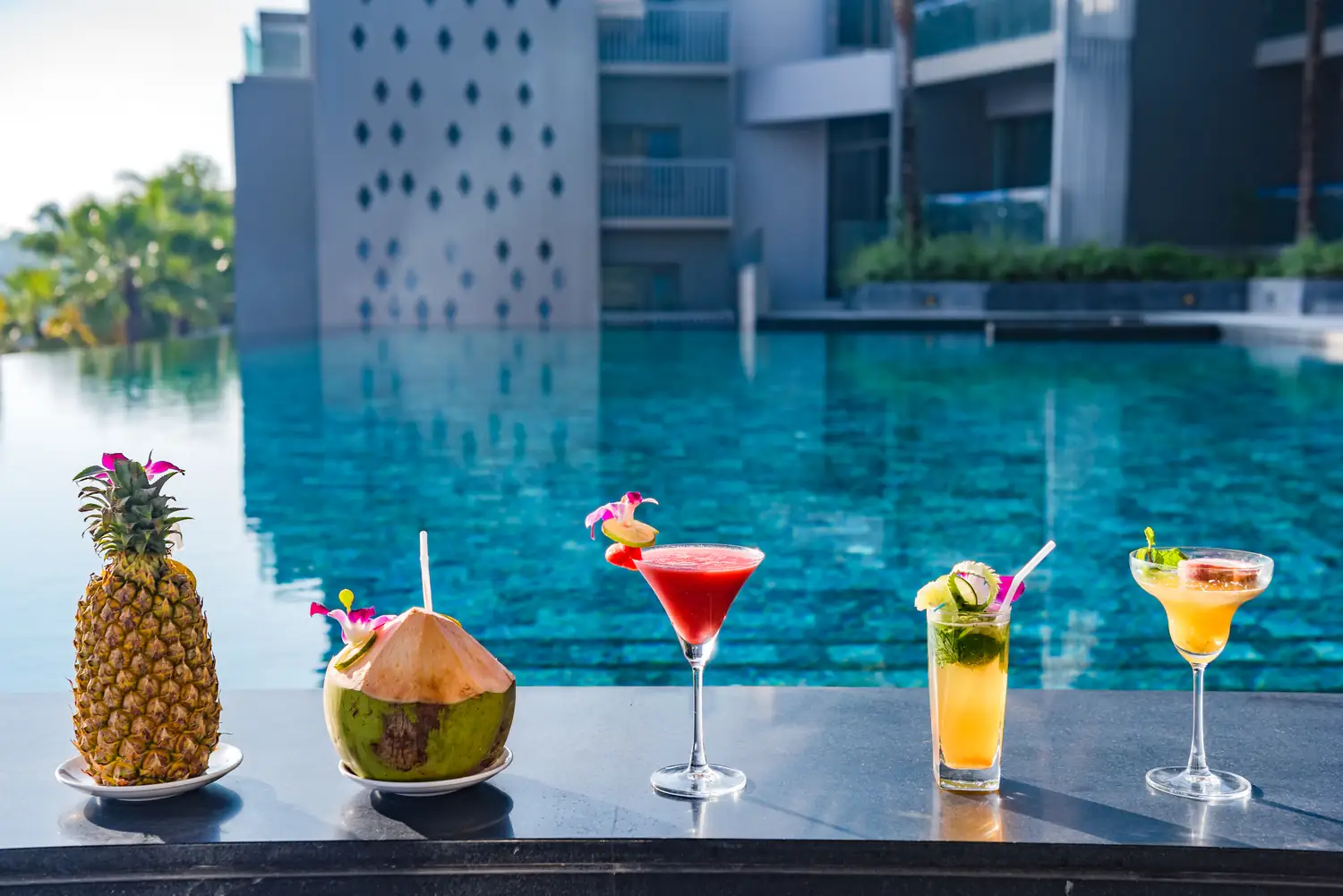 Cocktails served at the resort