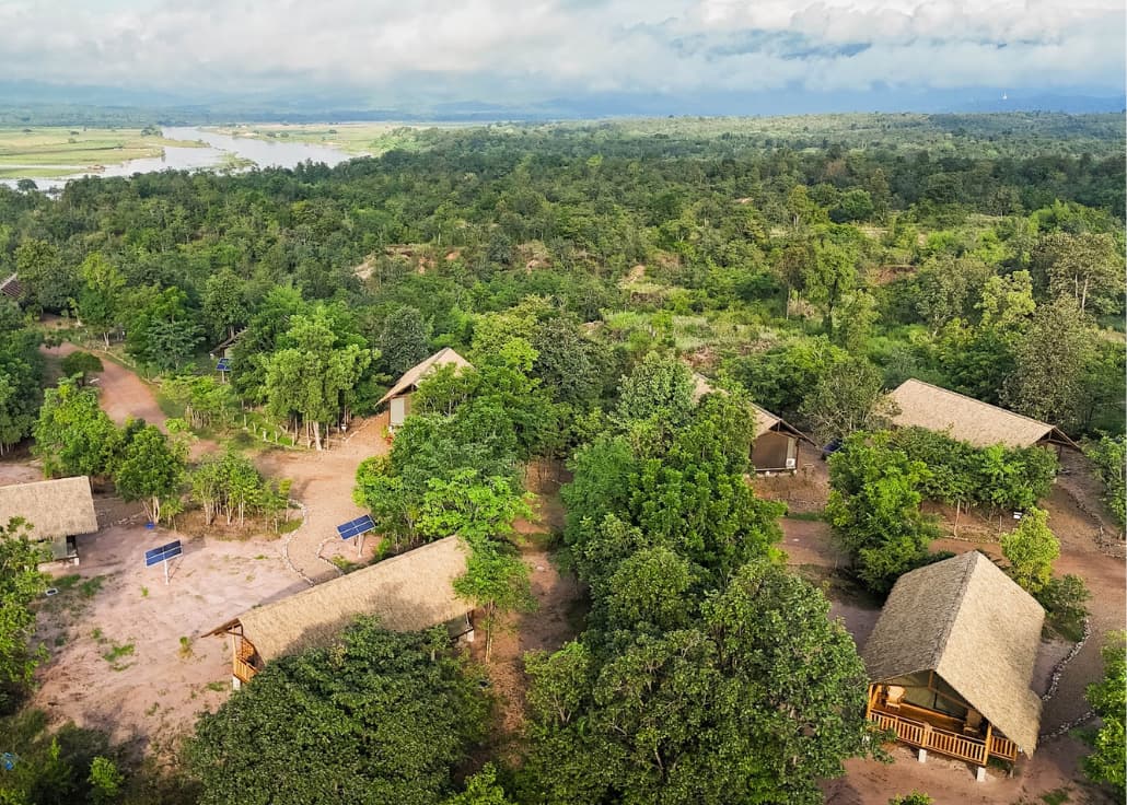 Safari tents from the air