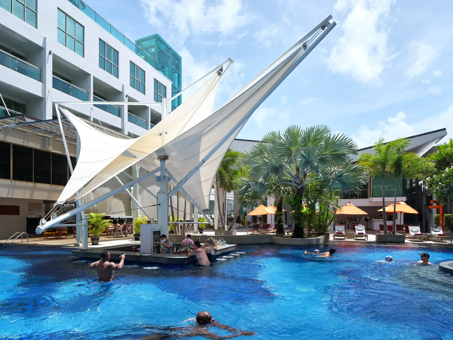 Swim-up pool bar at The Kee Resort & Spa