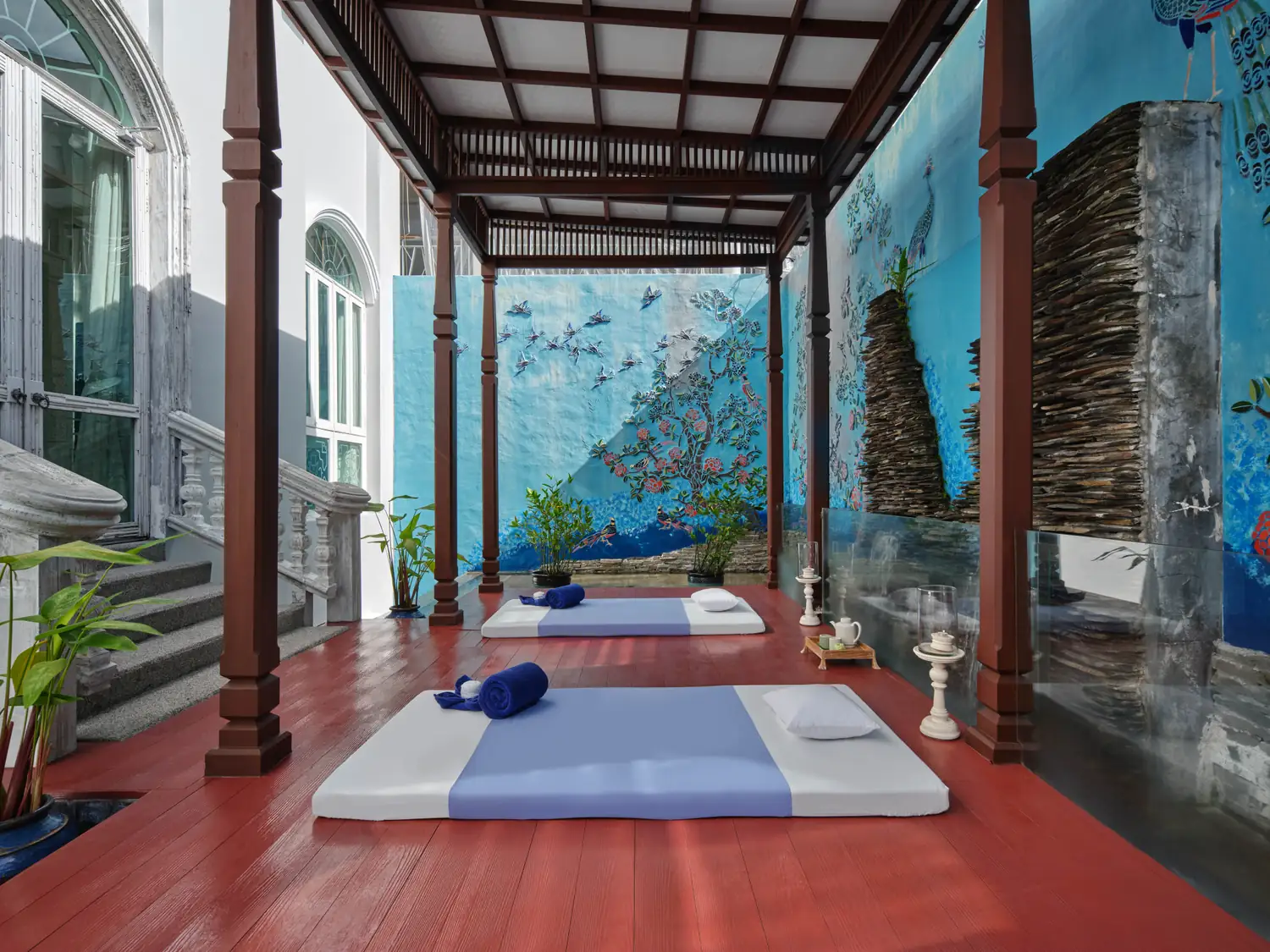 Open-air Thai massage pavilion