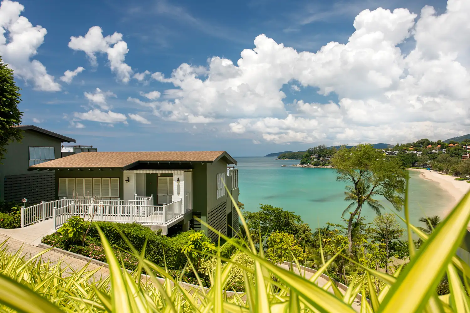 Private villa above the shoreline